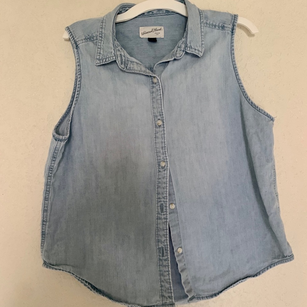 Universal thread denim button up tank